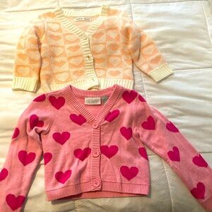 2 Toddler Valentines Day Cardigan Sweaters